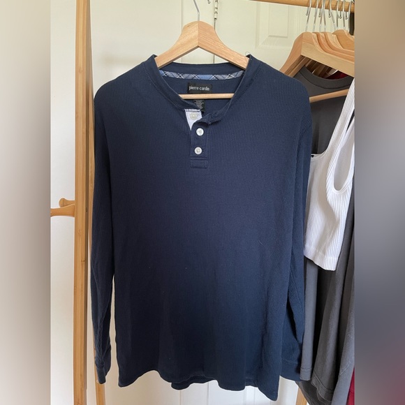 Pierre Cardin Navy Blue Long Sleeve Shirt - Picture 2 of 4